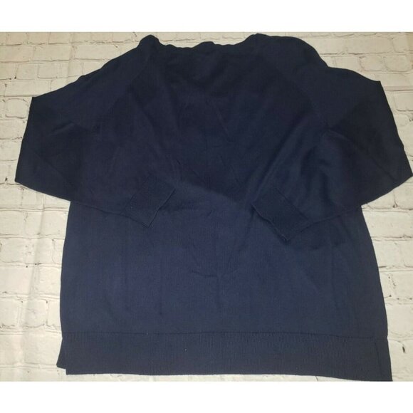 Nwt St Johns Bay Womens Size 3X Light Weight Navy Floral Sweater - Picture 3 of 3
